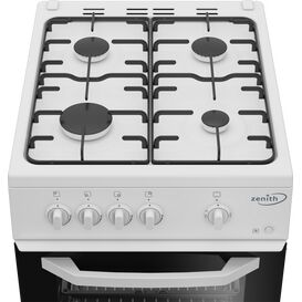 Zenith 50cm Single Oven Gas Cooker with Gas Hob - White ZE501W