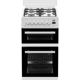 BEKO EDG507W 50cm Twin Cavity Gas Cooker with Gas Hob White