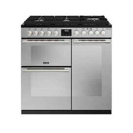 STOVES 444411461 Sterling Deluxe S900DF Dual Fuel Range Cooker Gas Through Glass 90cm Stainless Steel NEW FOR 2023