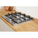 INDESIT THP641WIXI 60CM Gas Hob Cast Iron Supports Stainless Steel additional 2