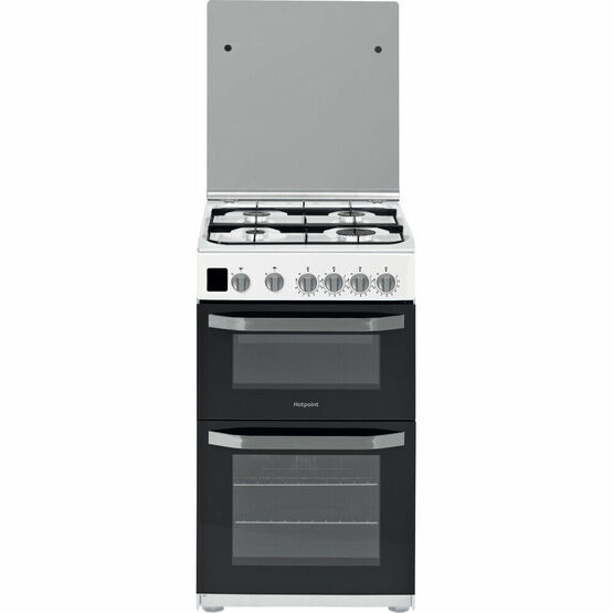 HOTPOINT HD5G00CCW 50cm Gas Double Oven White