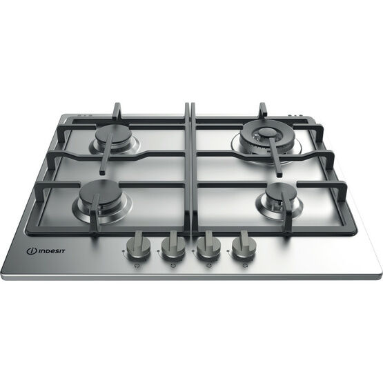 INDESIT THP641WIXI 60CM Gas Hob Cast Iron Supports Stainless Steel